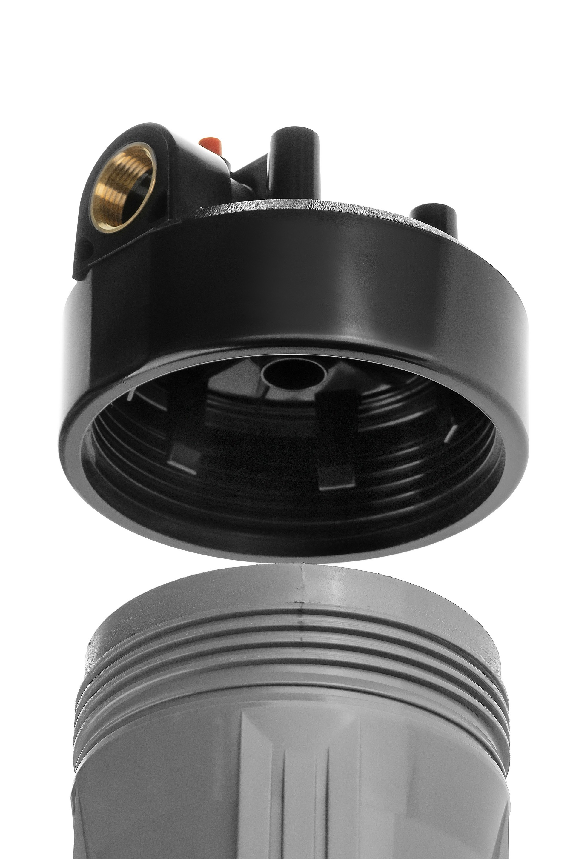 Магистральный фильтр Гейзер 10ВВ с латунными вставками (серый)