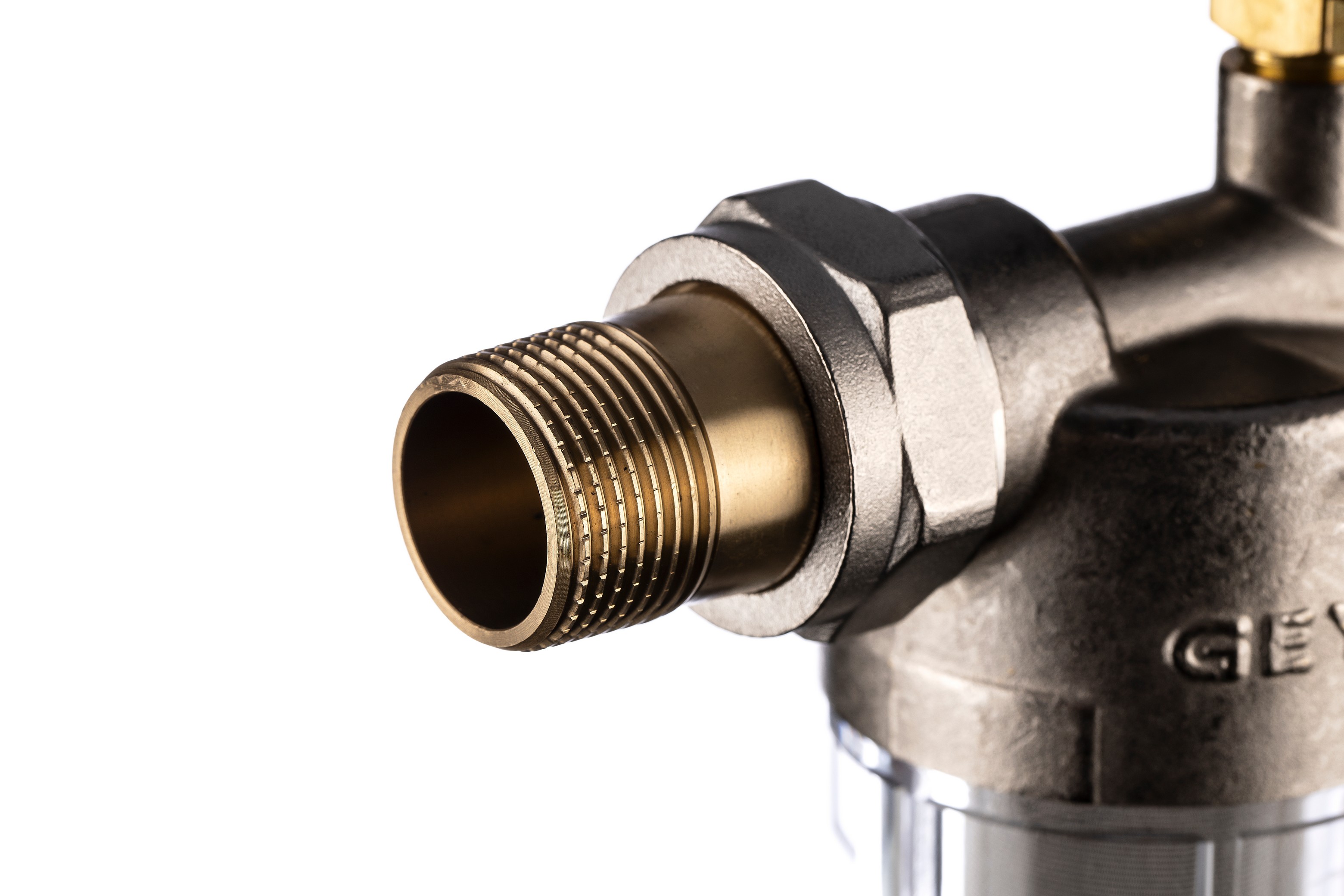 Магистральный сетчатый фильтр Гейзер Бастион 112 3/4 с манометром (d60)