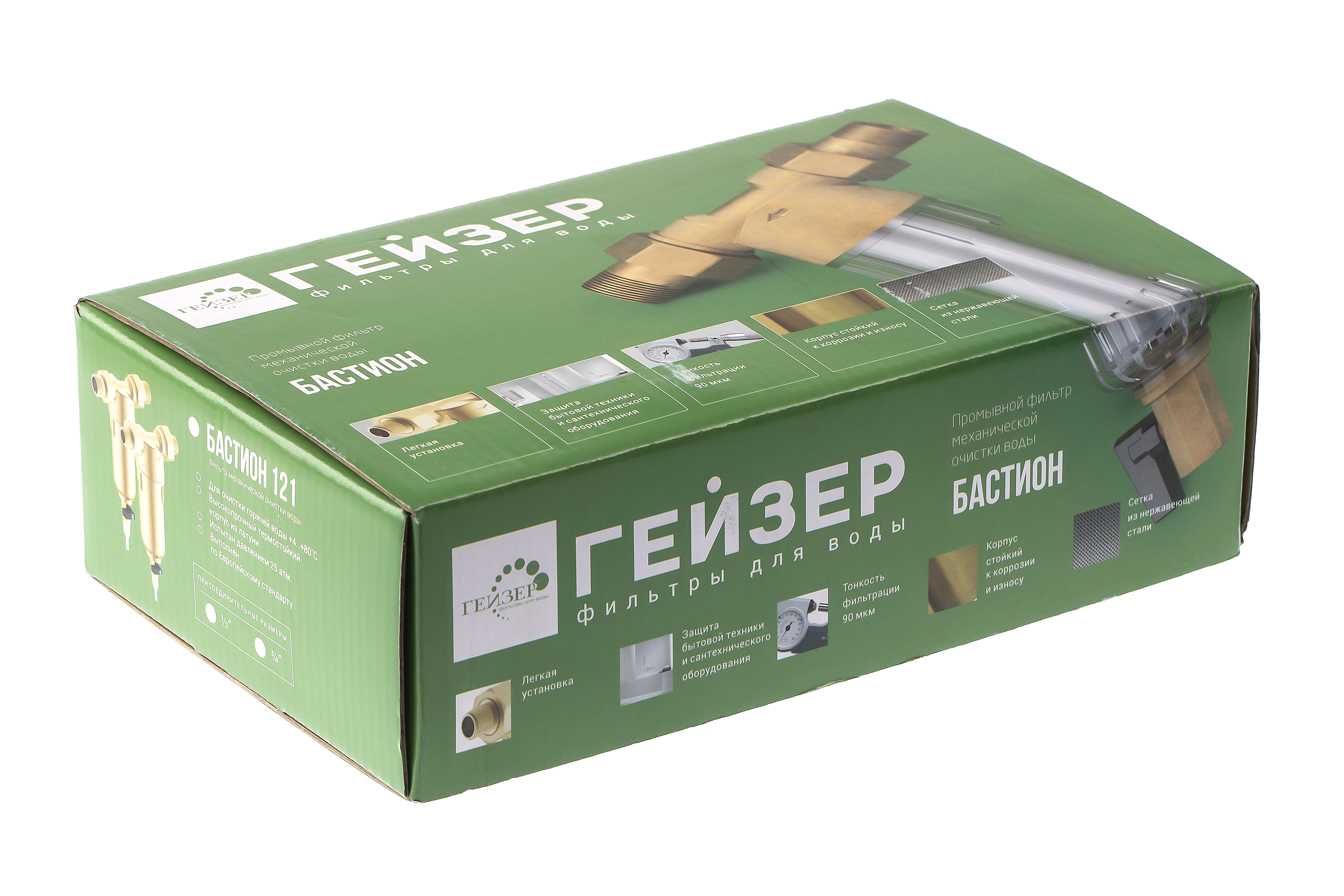 Фильтр Гейзер Бастион 122 1/2'' (с манометром для горячей воды d60)