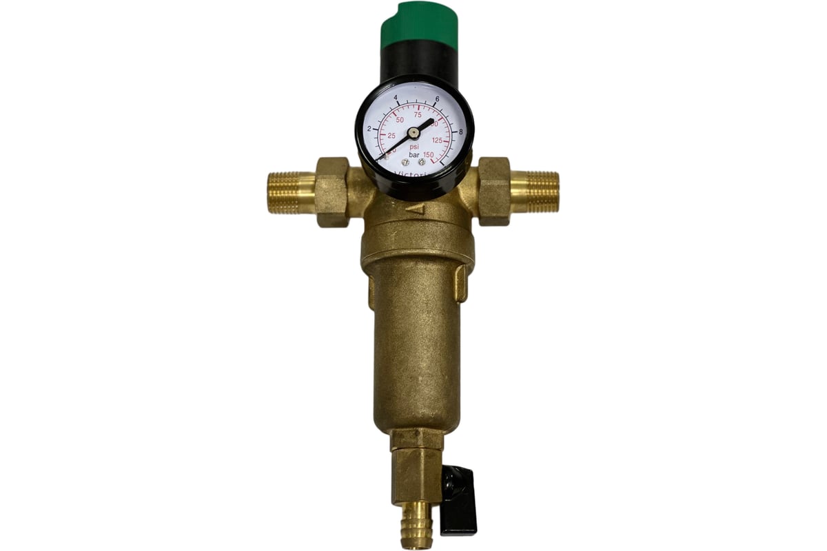 Фильтр промывной с редуктором давления и манометром для гор. воды 1/2'' Victoria 27-708