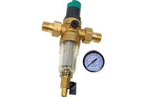 Фильтр промывной с редуктором давления и манометром для холодной воды 1/2'' Victoria 27-708