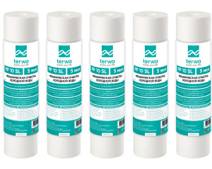 Комплект из 5 картриджей Terwa PP 10SL 5 мкм  