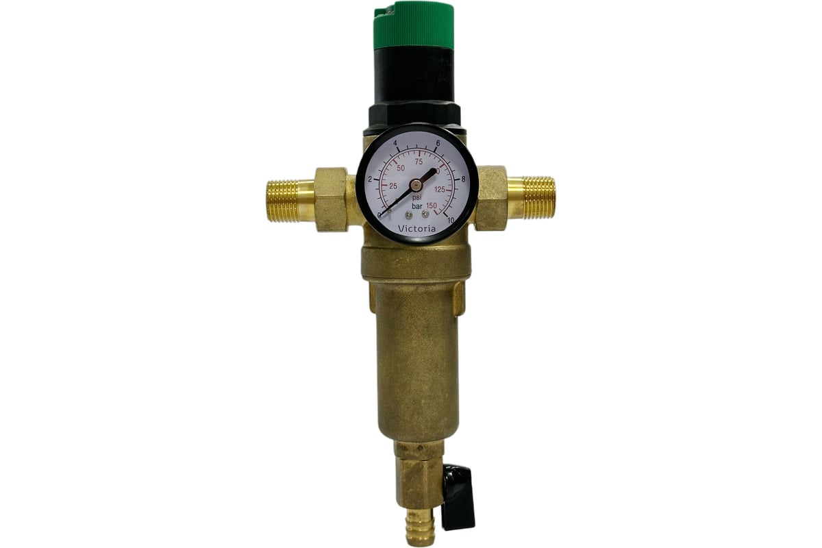 Фильтр промывной с редуктором давления и манометром для гор. воды 1/2'' Victoria 27-708