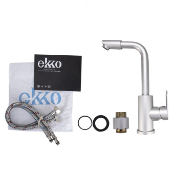Смеситель кран для кухни Ekko серый E4365