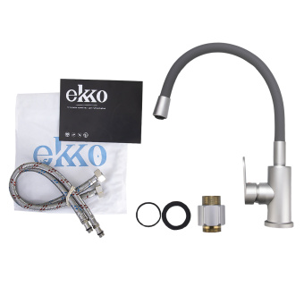 Смеситель для кухни, гибкий излив Ekko серый E4263-21